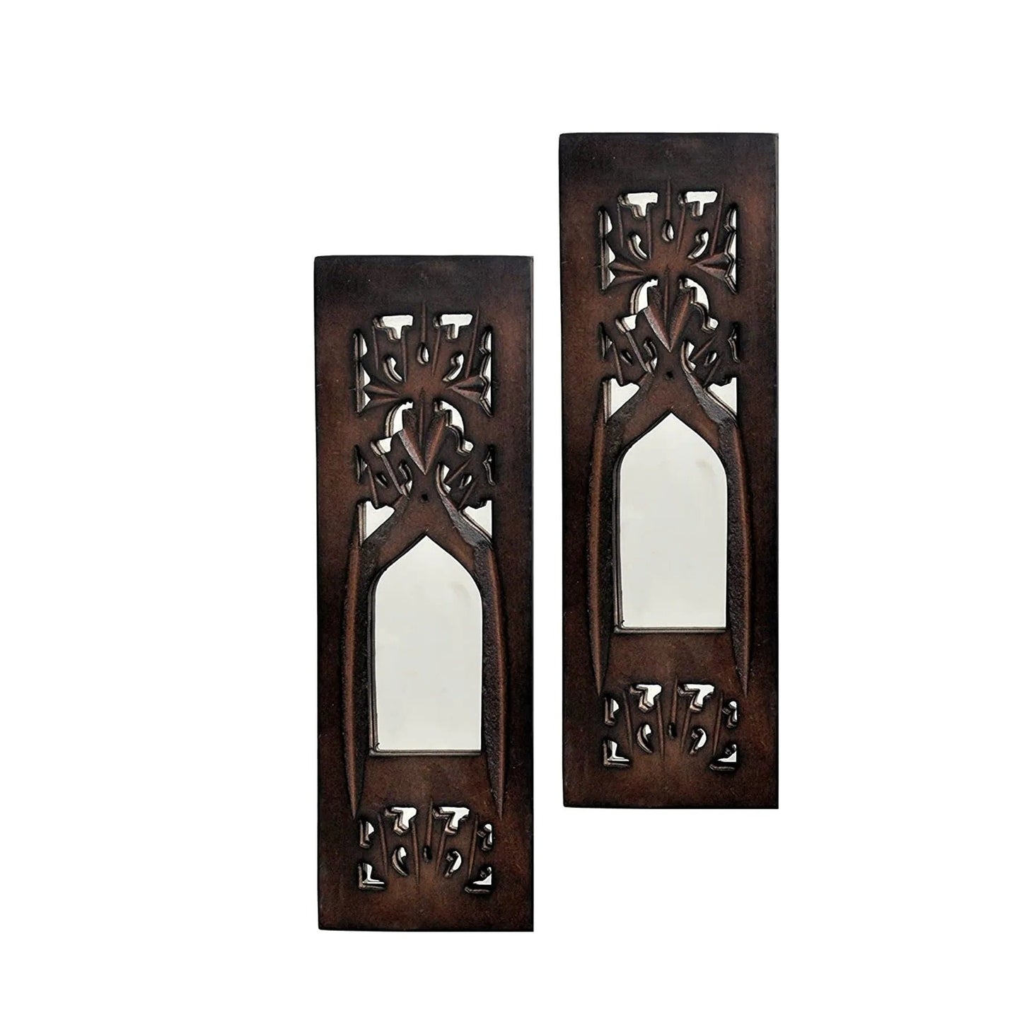 Set of 2 – Wooden Wall Hanging Jharokha with Inside Mirror