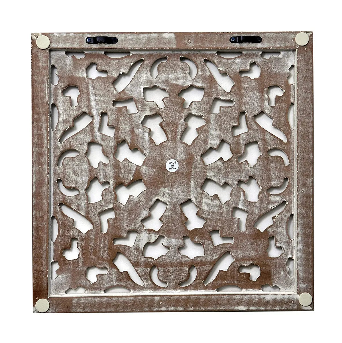 Set of 1 - Wall Hanging Panel | Wooden Wall Decorative Frame for Living Room | MDF Wall Decor Wooden Frame for Home,16x16 inches, White wash