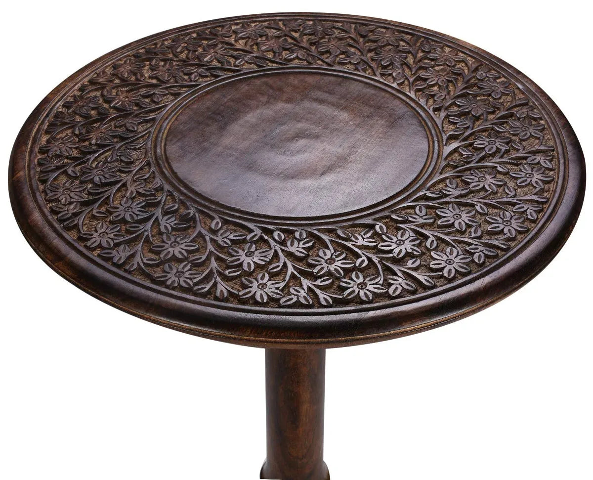 Wooden Crafts Handmade Unique Brown Folding one Pillar Coffee Table (Mango Wood). Size: 18x18x22 inch (Natural)