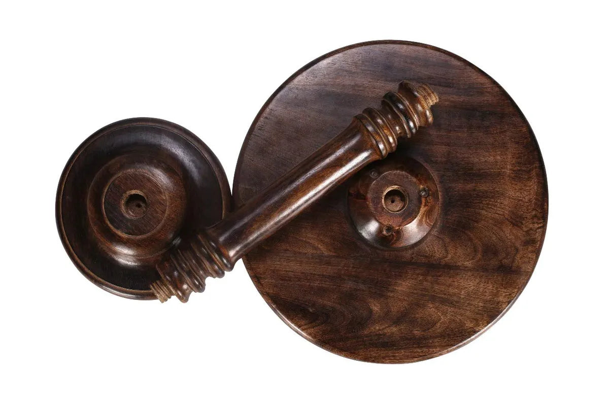 Wooden Crafts Handmade Unique Brown Folding one Pillar Coffee Table (Mango Wood). Size: 18x18x22 inch (Natural)