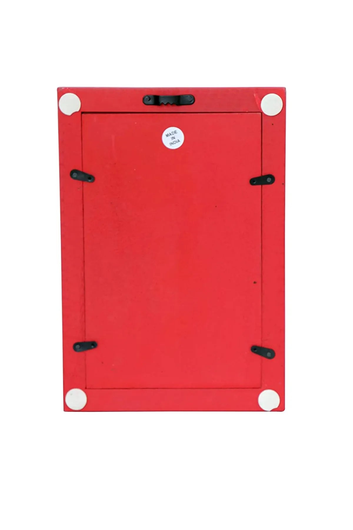 Set of 2 - Wood Painted Wall Hanging Jharokha Inside Mirror, Wooden Wall Hanging, Wooden Wall Panel (8.5x11.5,) inches Set of Two.( RED)