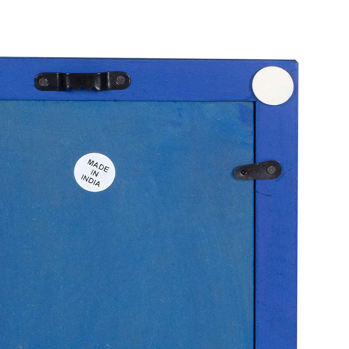 Set of 2 - Wood Painted Wall Hanging Jharokha Inside Mirror, Wooden Wall Hanging, Wooden Wall Panel (Blue) (8.5x11.5,) inches Set of Two.