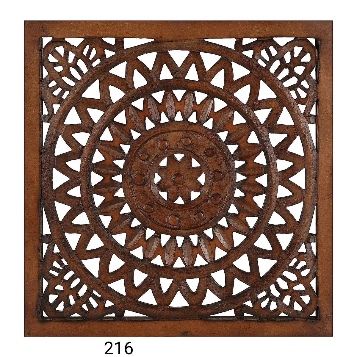 Set of 2 - WHF Wall Hanging Panel | Wooden Wall Decorative Frame for Living Room | MDF Wall Decor Wooden Frame for Home,16x16 inches, (Brown) (pack of 2 panel)