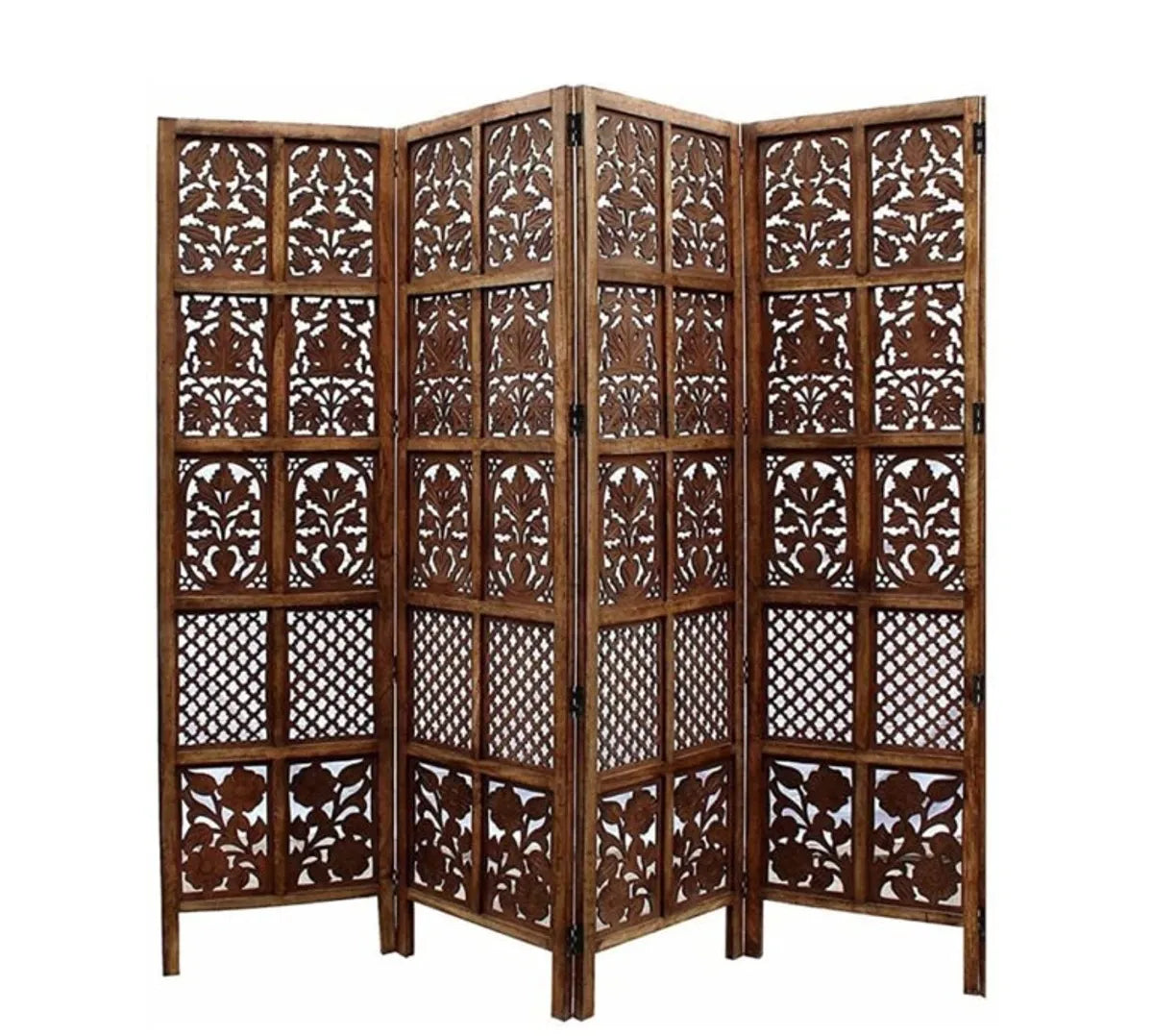 Wooden Room Divider, Mix Partition, 20″ x 72″ (Mango Wood,Single Panel, Brown)