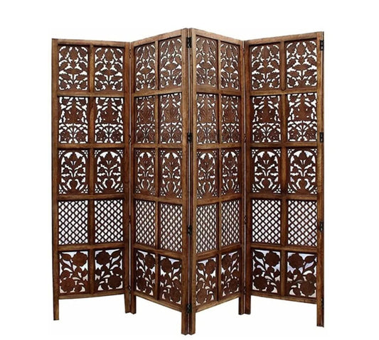 Wooden Room Divider, Mix Partition, 20″ x 72″ (Mango Wood,Single Panel, Brown)