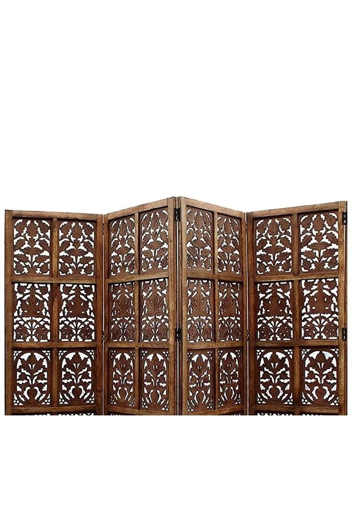Wooden Room Divider, Mix Partition, 20″ x 72″ (Mango Wood,Single Panel, Brown)