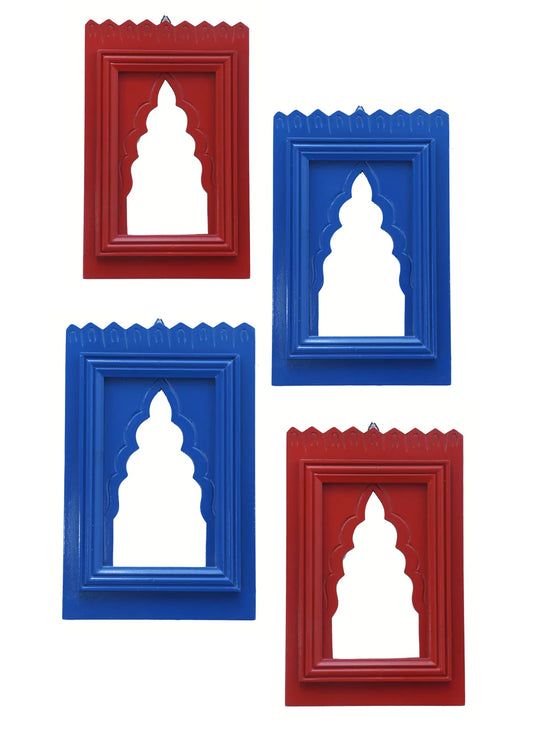 Set of 4 - Wall hangings Room Decor, Wooden jharokka Wooden Wall Hanging, Wooden Wall Panel .(Pack of 4)
