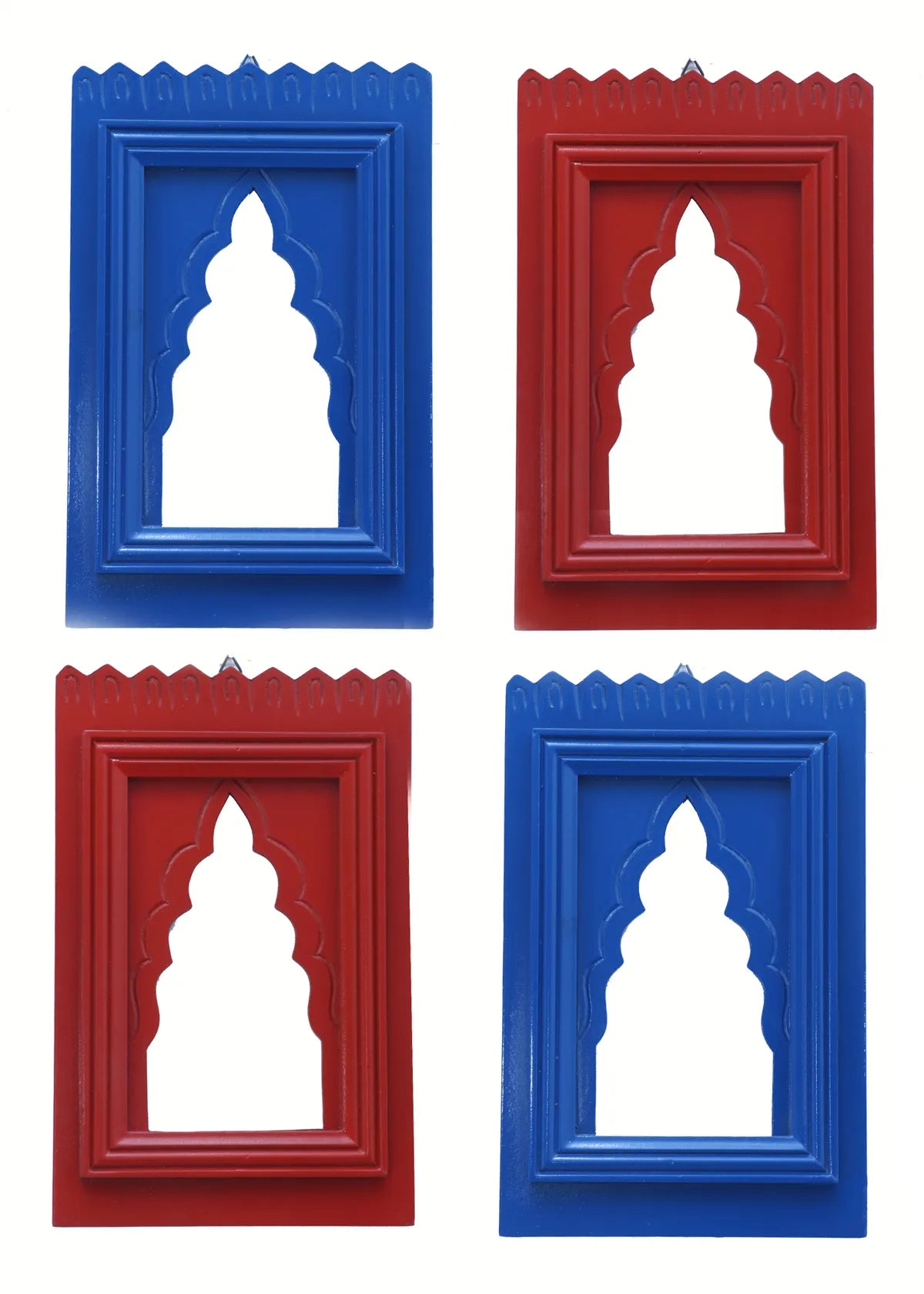Set of 4 - Wall hangings Room Decor, Wooden jharokka Wooden Wall Hanging, Wooden Wall Panel .(Pack of 4)
